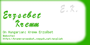 erzsebet kremm business card